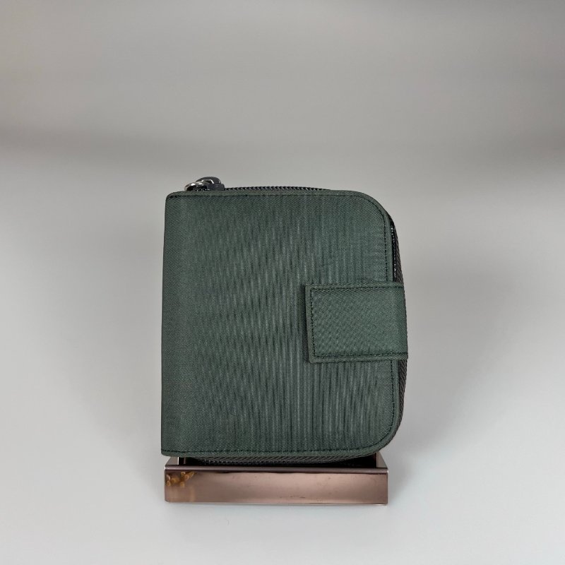 PRADA 墨綠尼龍釦式短夾-2