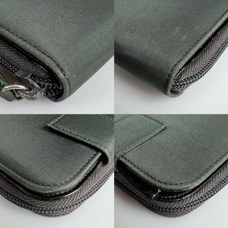 PRADA 墨綠尼龍釦式短夾-9