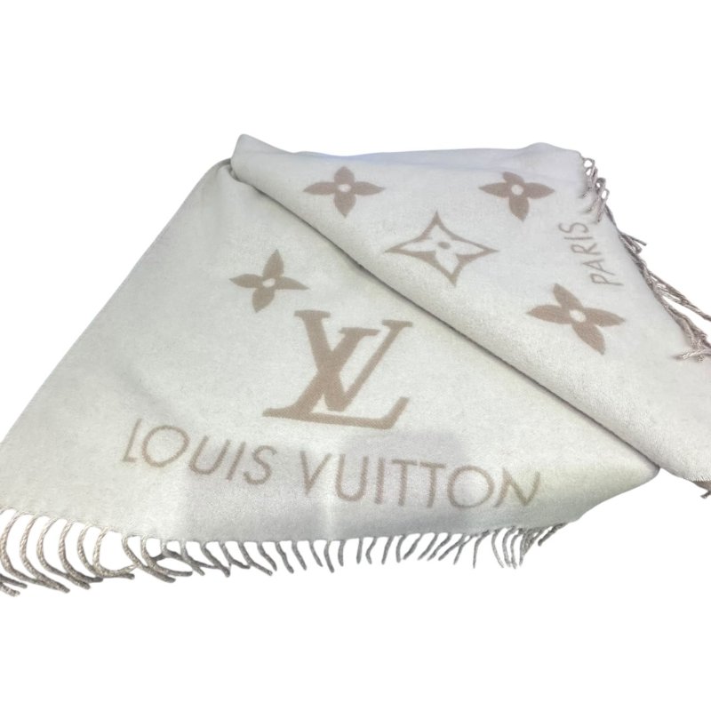 【美收精品】LV M78123茶白色流蘇圍巾 4-940-2