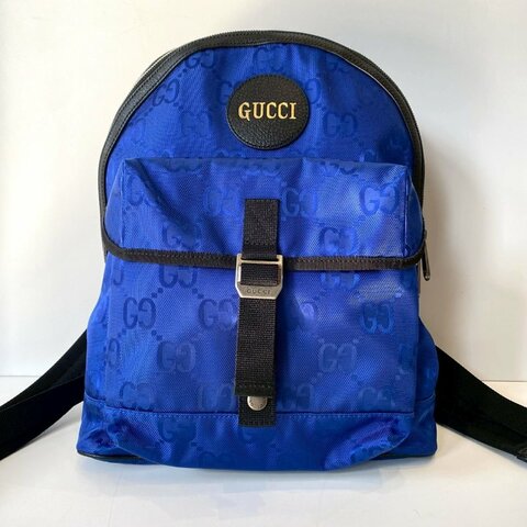 Gucci Off The Grid 寶藍色 緹花 尼龍 拉鏈 雙肩 後背包 644992