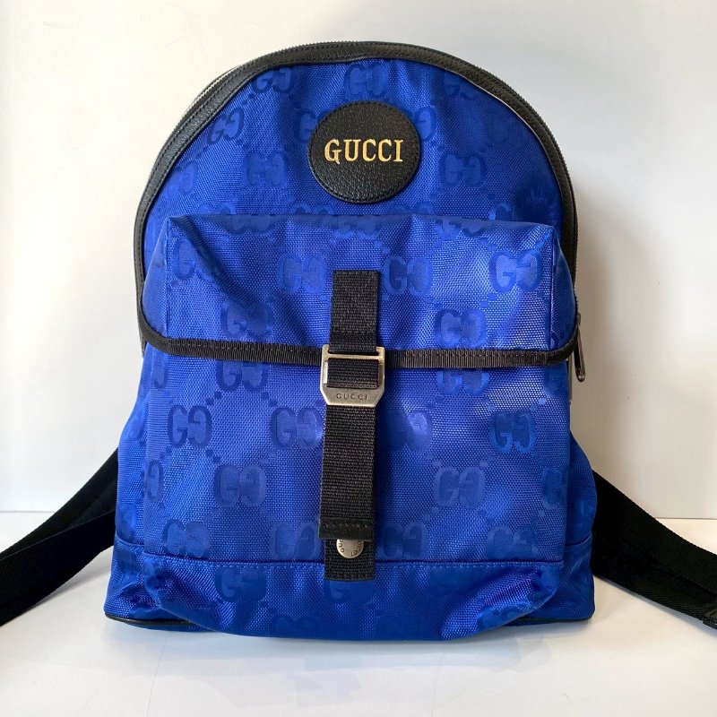 Gucci Off The Grid 寶藍色 緹花 尼龍 拉鏈 雙肩 後背包 644992-0