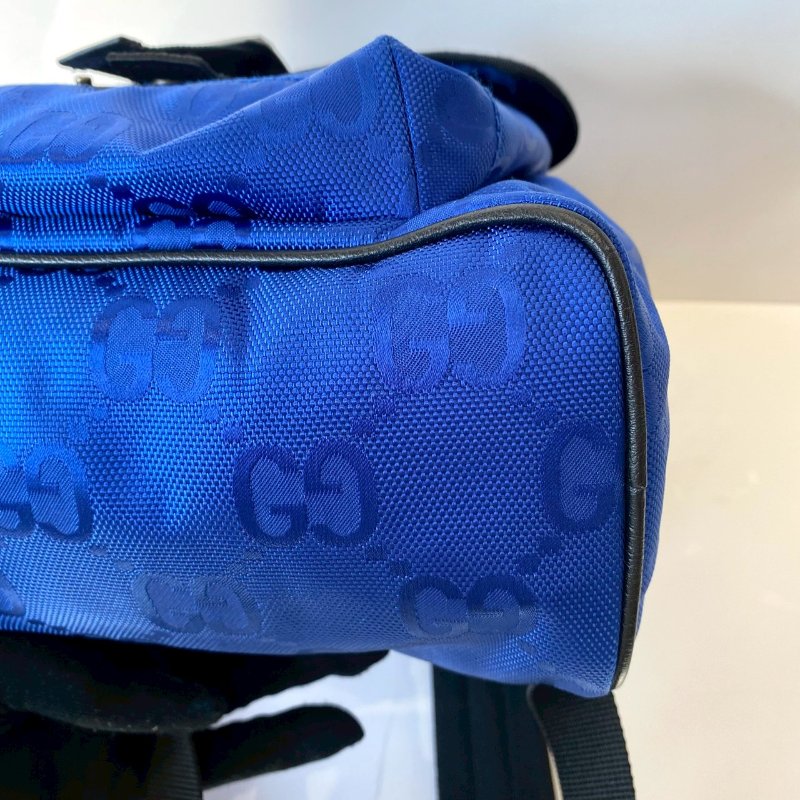 Gucci Off The Grid 寶藍色 緹花 尼龍 拉鏈 雙肩 後背包 644992-3
