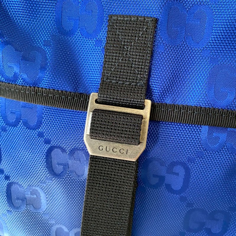 Gucci Off The Grid 寶藍色 緹花 尼龍 拉鏈 雙肩 後背包 644992-7