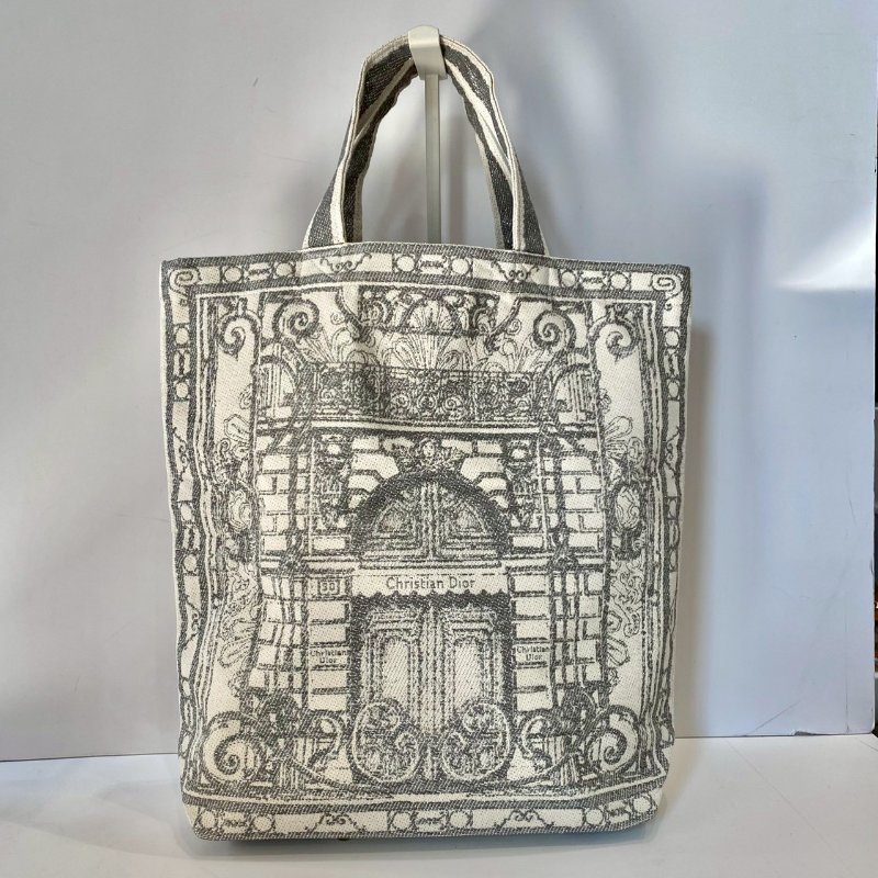 Dior VIC 限定 巴黎總店 純手工 銀蔥 手提 托特 帆布包 義大利製-0