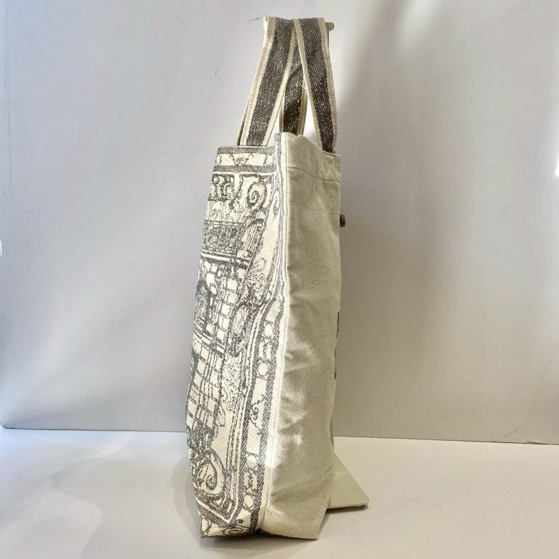 Dior VIC 限定 巴黎總店 純手工 銀蔥 手提 托特 帆布包 義大利製-2