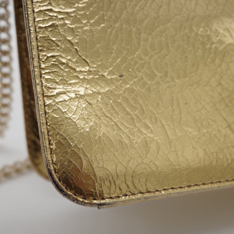 Dior迪奧Miss Dior 金色 金屬皮革 翻蓋包 單肩背 肩背包-7