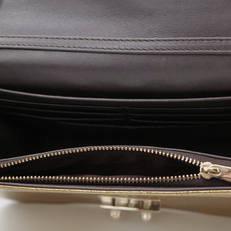 Dior迪奧Miss Dior 金色 金屬皮革 翻蓋包 單肩背 肩背包-17