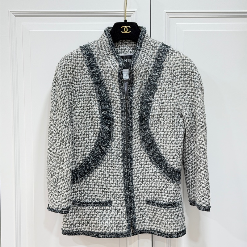 CHANEL 香奈兒 毛呢 立領 七分袖 短大衣 外套 大衣-1