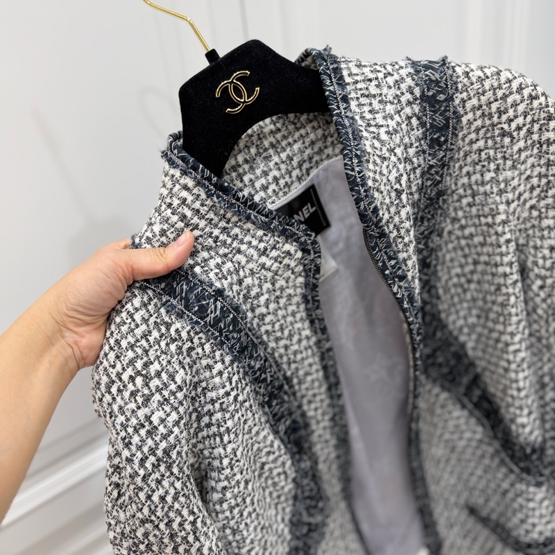 CHANEL 香奈兒 毛呢 立領 七分袖 短大衣 外套 大衣-6