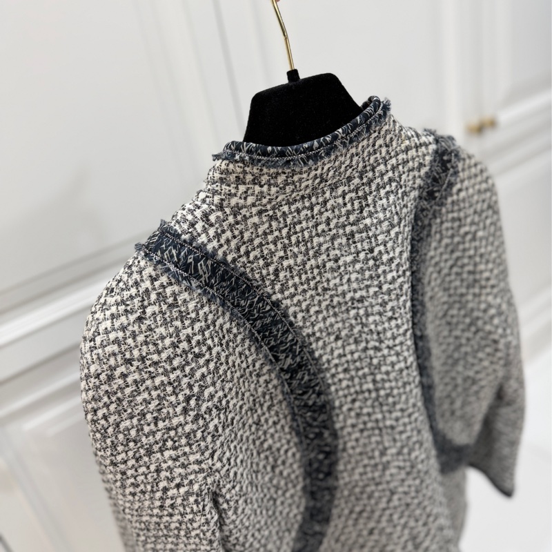 CHANEL 香奈兒 毛呢 立領 七分袖 短大衣 外套 大衣-7