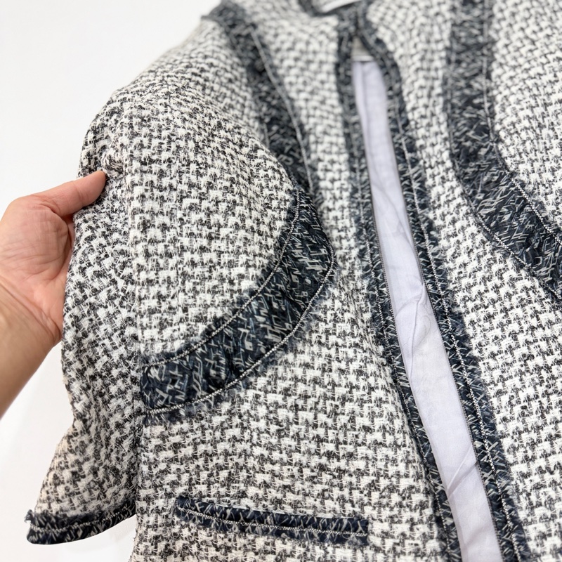 CHANEL 香奈兒 毛呢 立領 七分袖 短大衣 外套 大衣-20