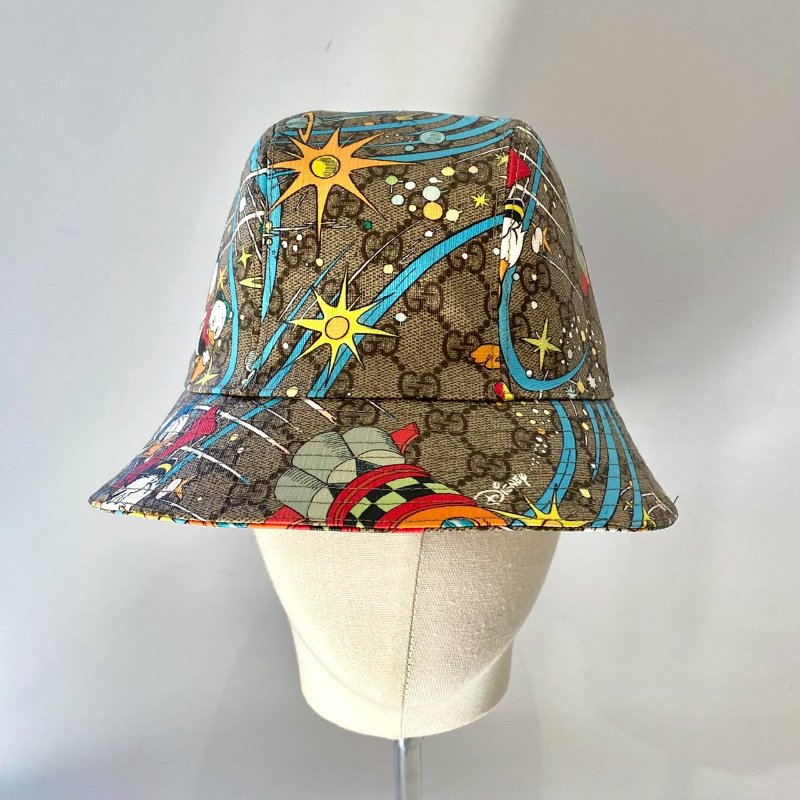 Gucci x Disney 648844 絕版 唐老鴨 PVC 塗層帆布 漁夫帽 XL 60cm-0
