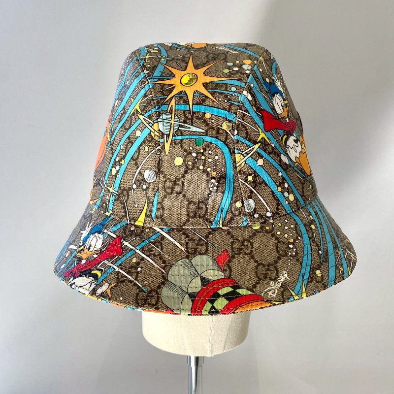 Gucci x Disney 648844 絕版 唐老鴨 PVC 塗層帆布 漁夫帽 XL 60cm-3