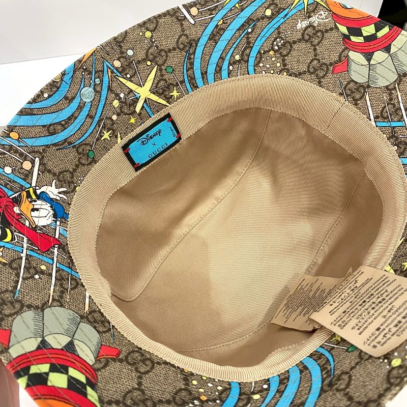 Gucci x Disney 648844 絕版 唐老鴨 PVC 塗層帆布 漁夫帽 XL 60cm-5
