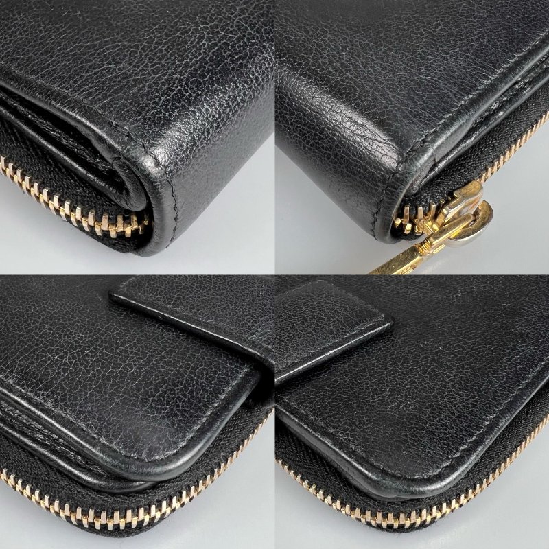 YSL 352906 黑浮雕釦式短夾-14