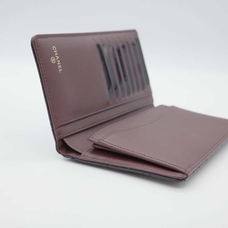 Chanel 香奈兒 經典菱格紋 黑色 魚子醬小牛皮 長夾-10