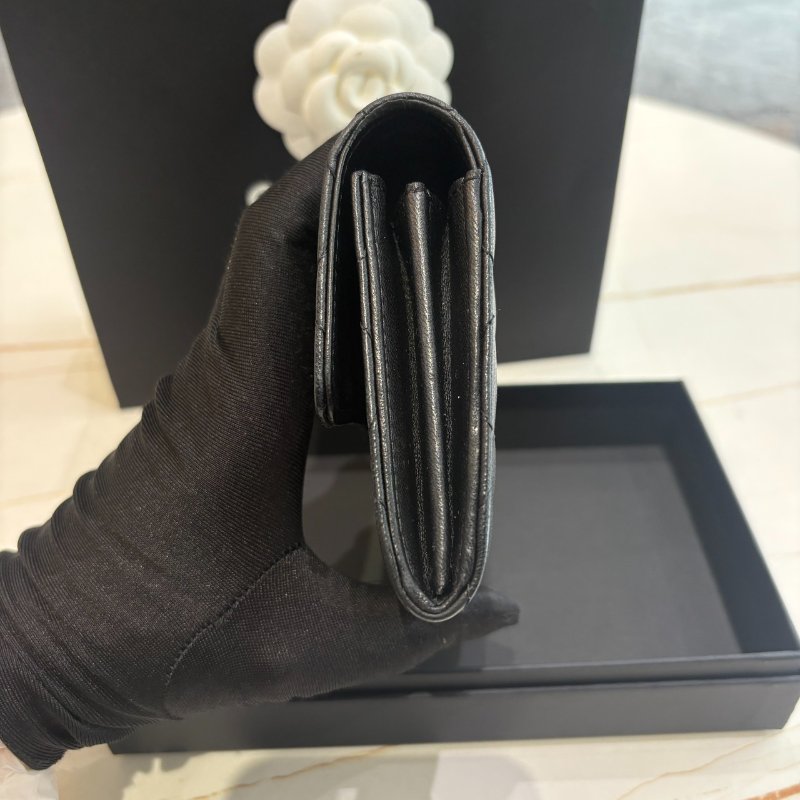 *SHIHNA名牌精品* CHANEL 經典菱格黑金口蓋中夾-3