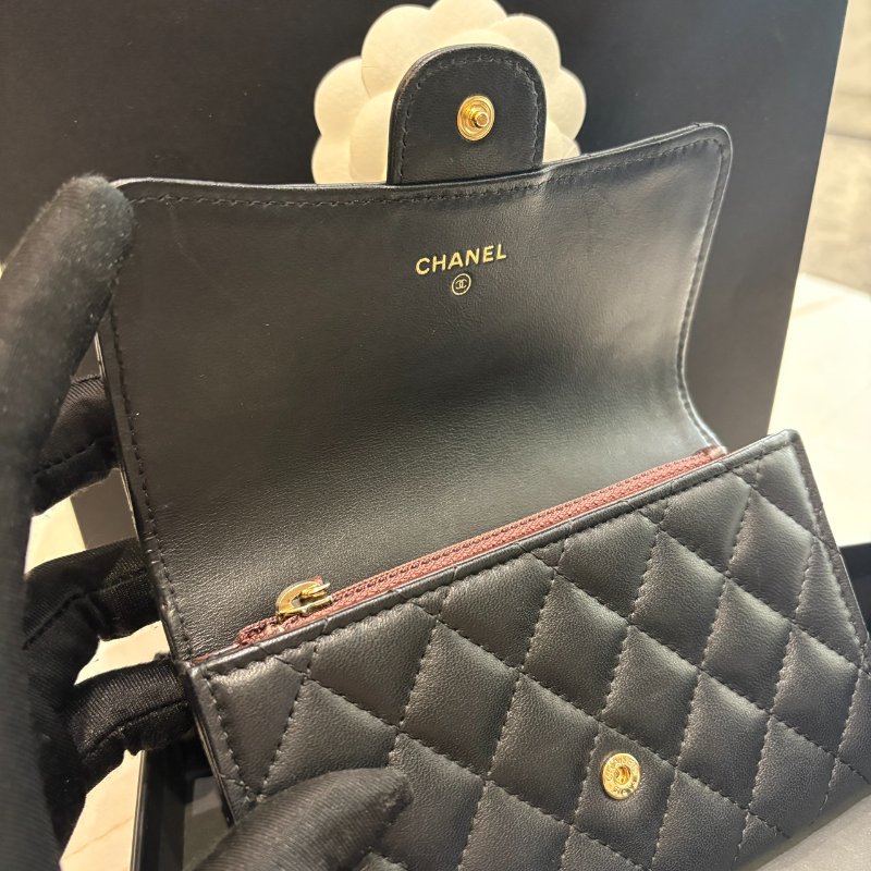 *SHIHNA名牌精品* CHANEL 經典菱格黑金口蓋中夾-5