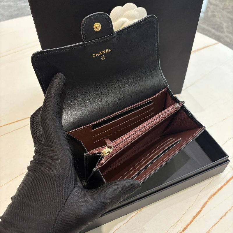 *SHIHNA名牌精品* CHANEL 經典菱格黑金口蓋中夾-6