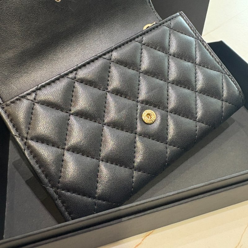 *SHIHNA名牌精品* CHANEL 經典菱格黑金口蓋中夾-8