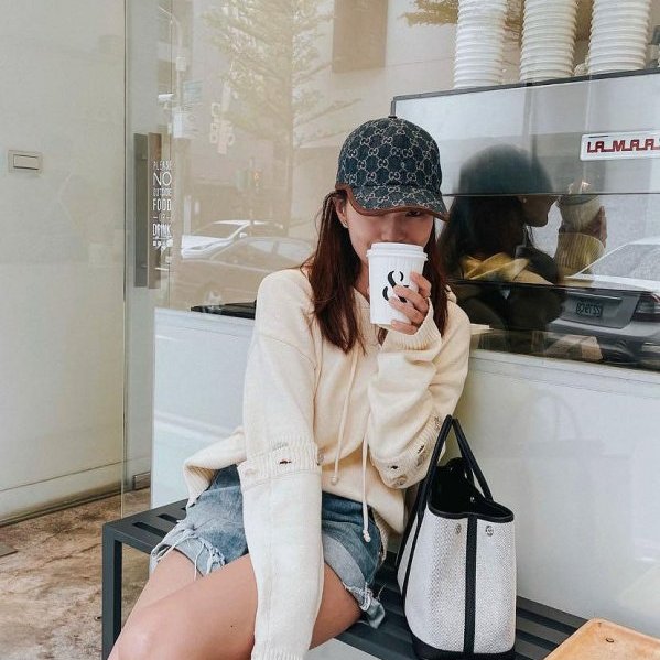 Gucci 656206 藍色 牛仔 緹花 咖啡皮革邊 棒球帽 S號 57cm-7