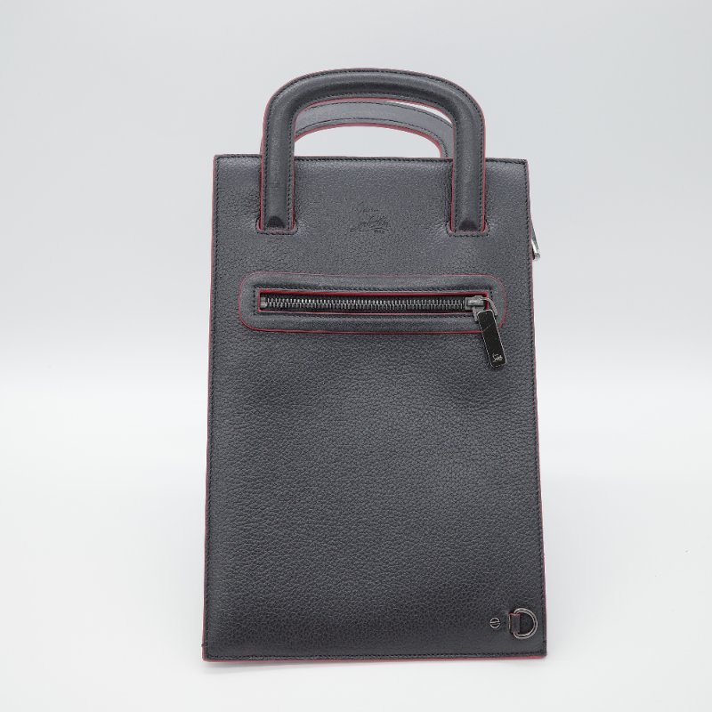 Christian Louboutin克里斯提·魯布托 Trictrac 黑色鉚釘皮革手提公事包-1