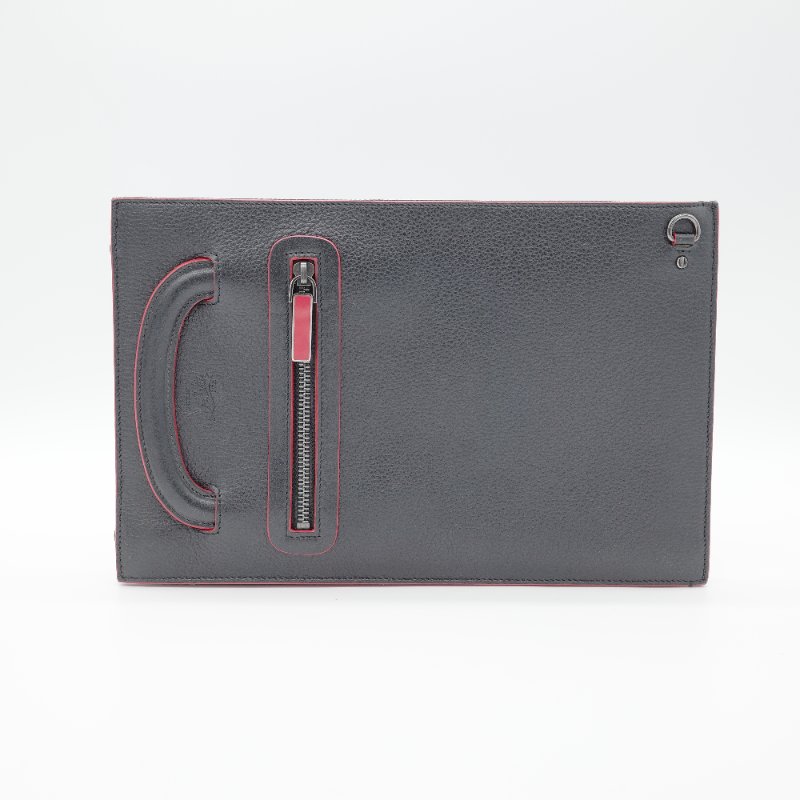 Christian Louboutin克里斯提·魯布托 Trictrac 黑色鉚釘皮革手提公事包-3