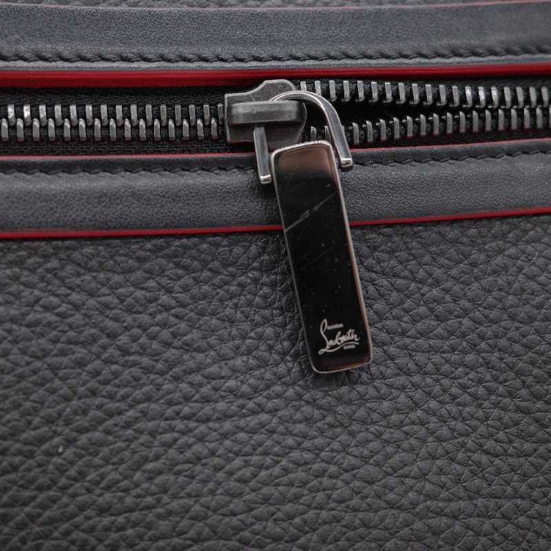 Christian Louboutin克里斯提·魯布托 Trictrac 黑色鉚釘皮革手提公事包-7