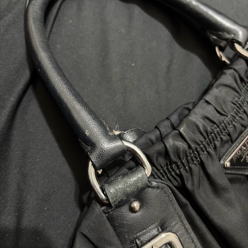 Prada Black Tessuto Gaufre尼龍包-15