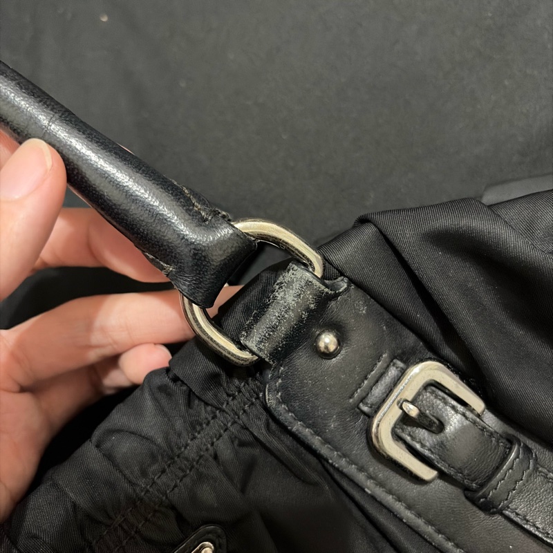 Prada Black Tessuto Gaufre尼龍包-16