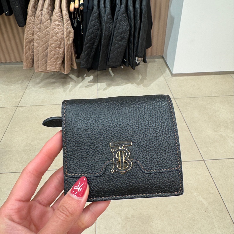 Burberry Burberry Compact Trifold Tan Grained 皮革短夾-6