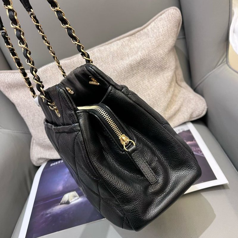 Chanel香奈兒黑金雙C大logo機場托特包-2