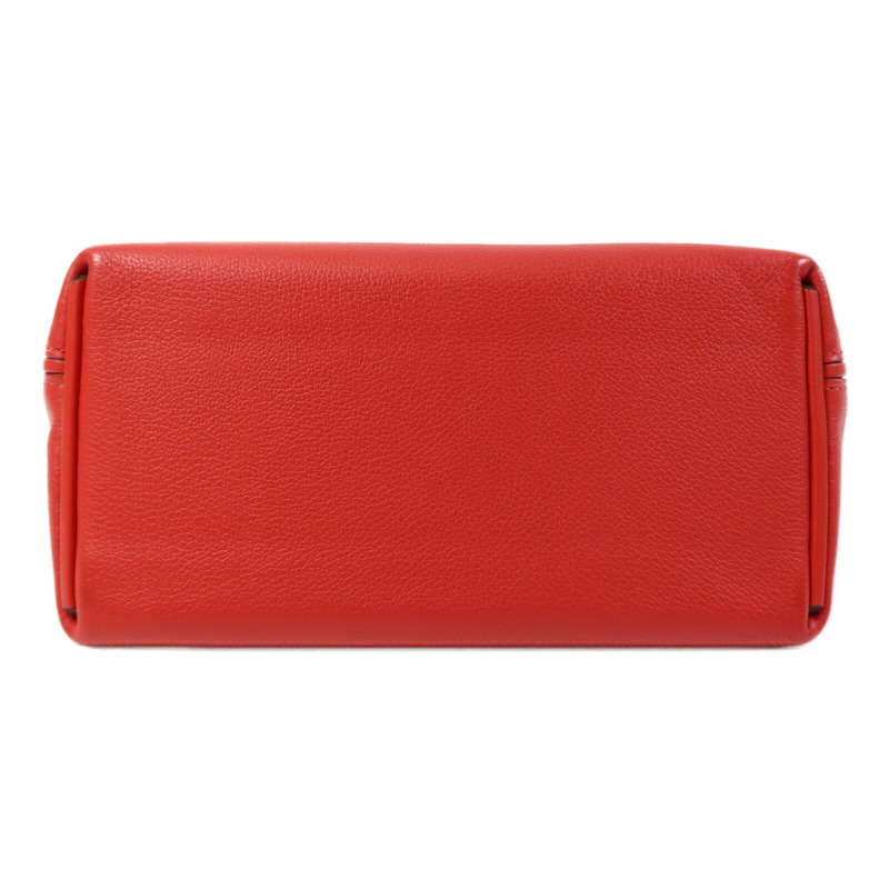 HERMES Evercolor/Swift皮革24/24 Mini銀扣手挽肩背兩用袋Rouge Piment-3