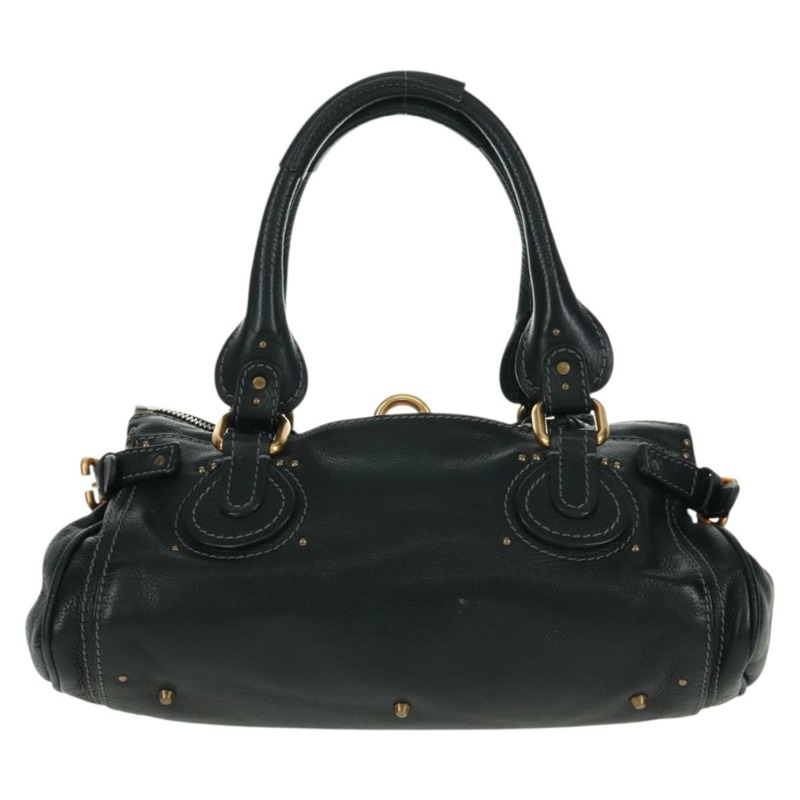 【日本直送】Chloe Paddington 手提包，黑色、金色、銀色皮革，正品，貨號 163288V-1