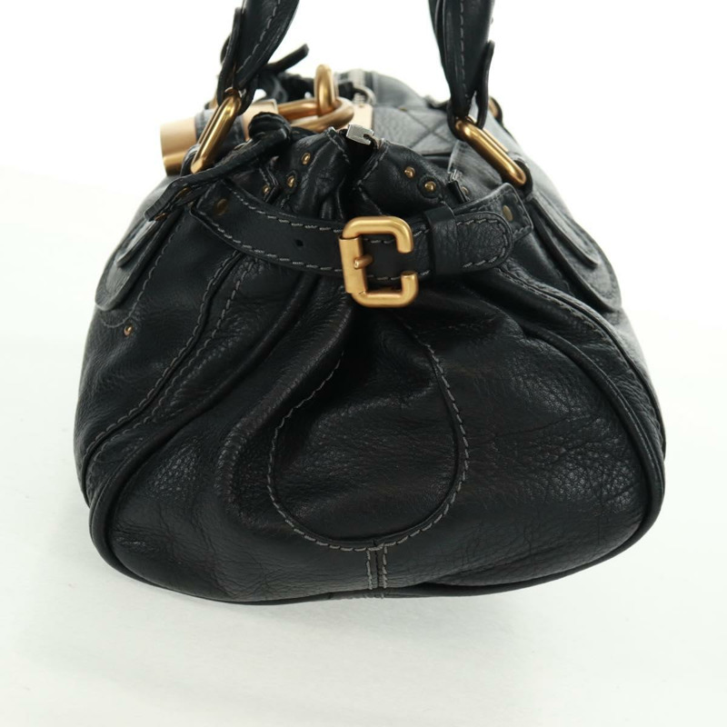 【日本直送】Chloe Paddington 手提包，黑色、金色、銀色皮革，正品，貨號 163288V-2