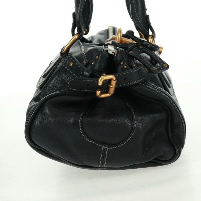 【日本直送】Chloe Paddington 手提包，黑色、金色、銀色皮革，正品，貨號 163288V-3