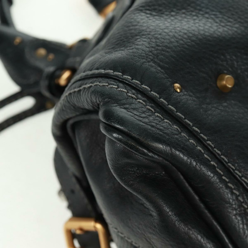 【日本直送】Chloe Paddington 手提包，黑色、金色、銀色皮革，正品，貨號 163288V-7