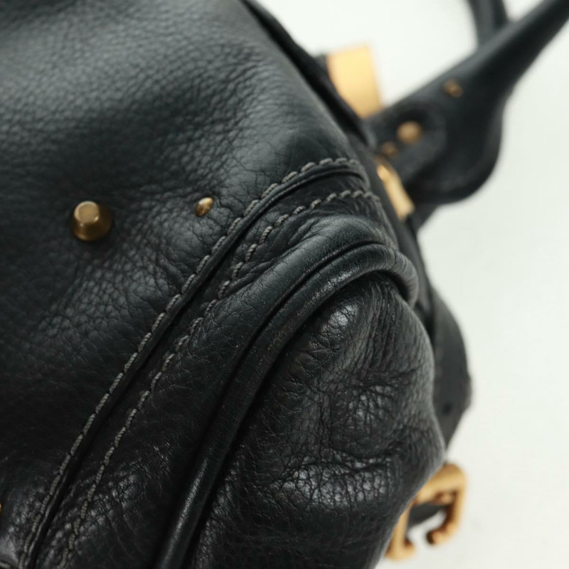 【日本直送】Chloe Paddington 手提包，黑色、金色、銀色皮革，正品，貨號 163288V-14