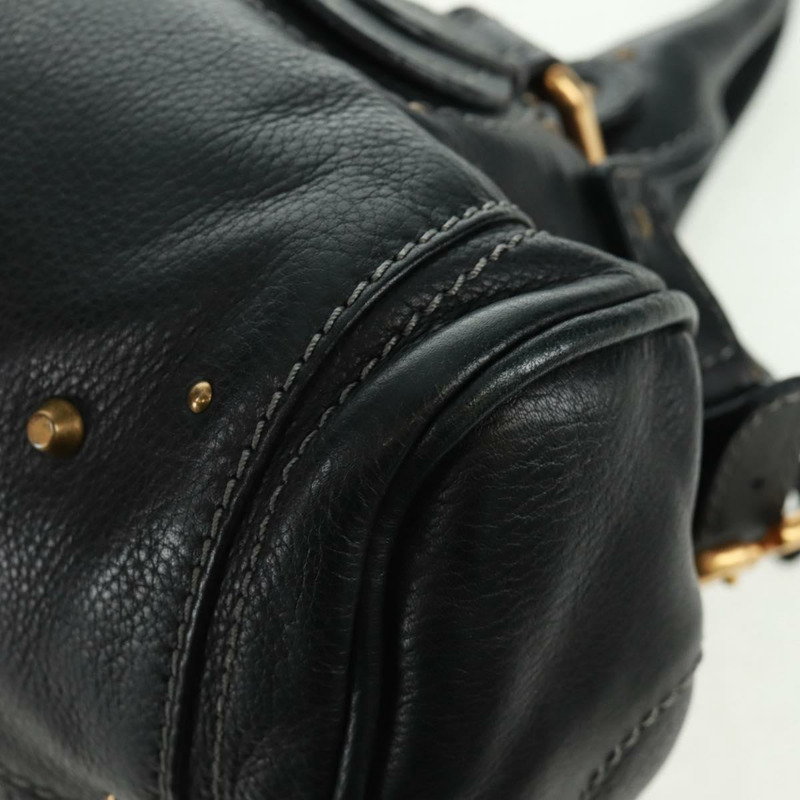 【日本直送】Chloe Paddington 手提包，黑色、金色、銀色皮革，正品，貨號 163288V-16