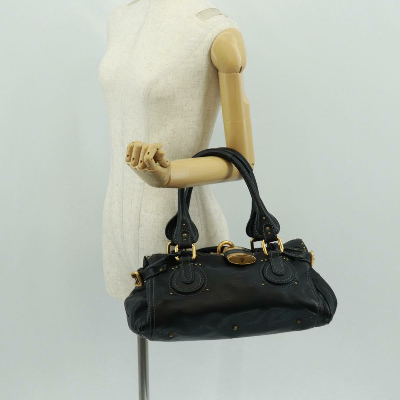 【日本直送】Chloe Paddington 手提包，黑色、金色、銀色皮革，正品，貨號 163288V-24