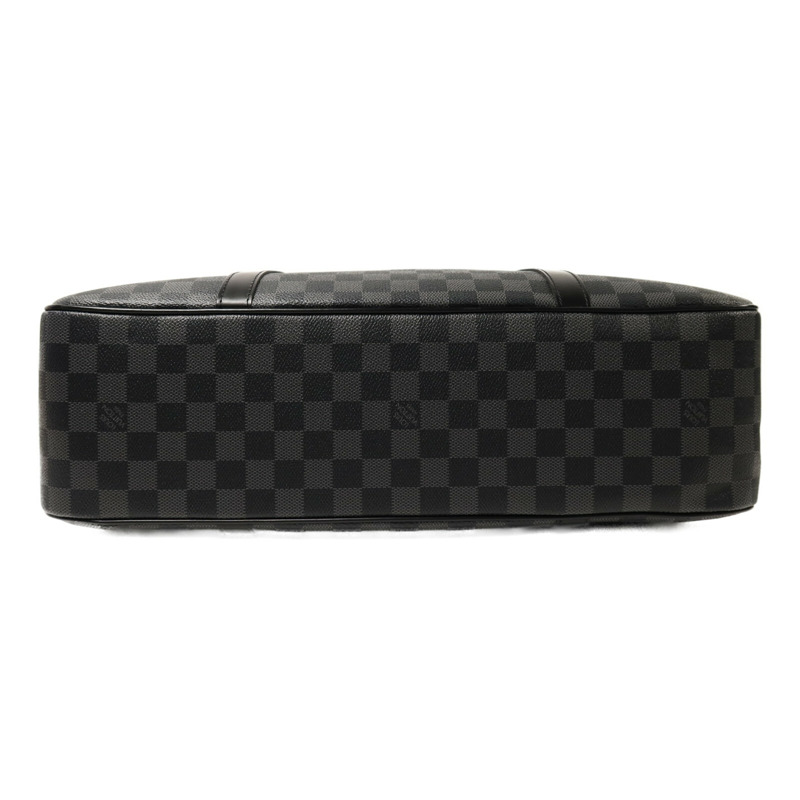 LOUIS VUITTON Damier Graphite Porto Cuman Voyage銀扣手挽肩背兩用袋-3