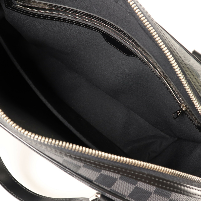 LOUIS VUITTON Damier Graphite Porto Cuman Voyage銀扣手挽肩背兩用袋-4