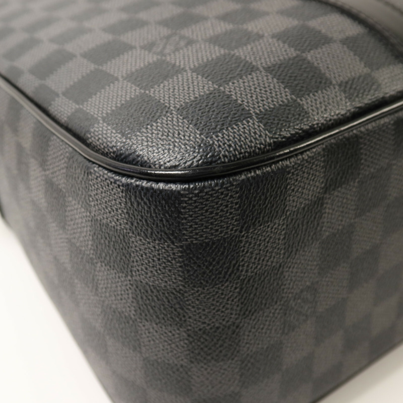 LOUIS VUITTON Damier Graphite Porto Cuman Voyage銀扣手挽肩背兩用袋-10