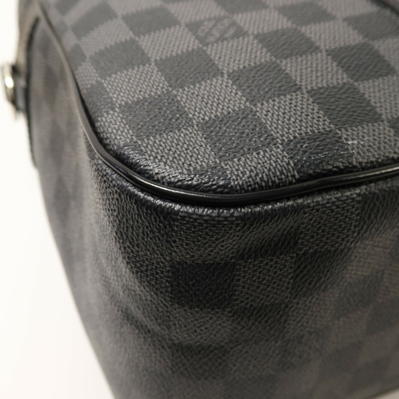 LOUIS VUITTON Damier Graphite Porto Cuman Voyage銀扣手挽肩背兩用袋-12