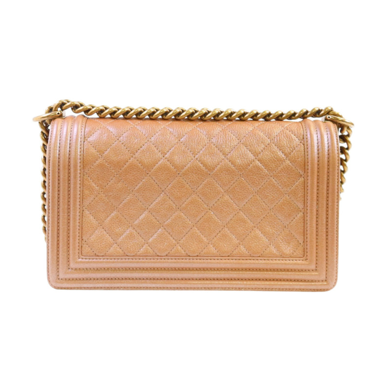 CHANEL 牛皮皮革Boy 25金扣鏈帶肩背袋-1