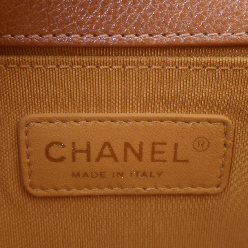 CHANEL 牛皮皮革Boy 25金扣鏈帶肩背袋-5