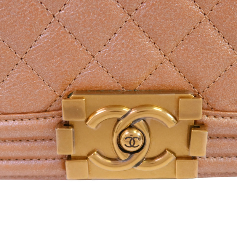 CHANEL 牛皮皮革Boy 25金扣鏈帶肩背袋-8