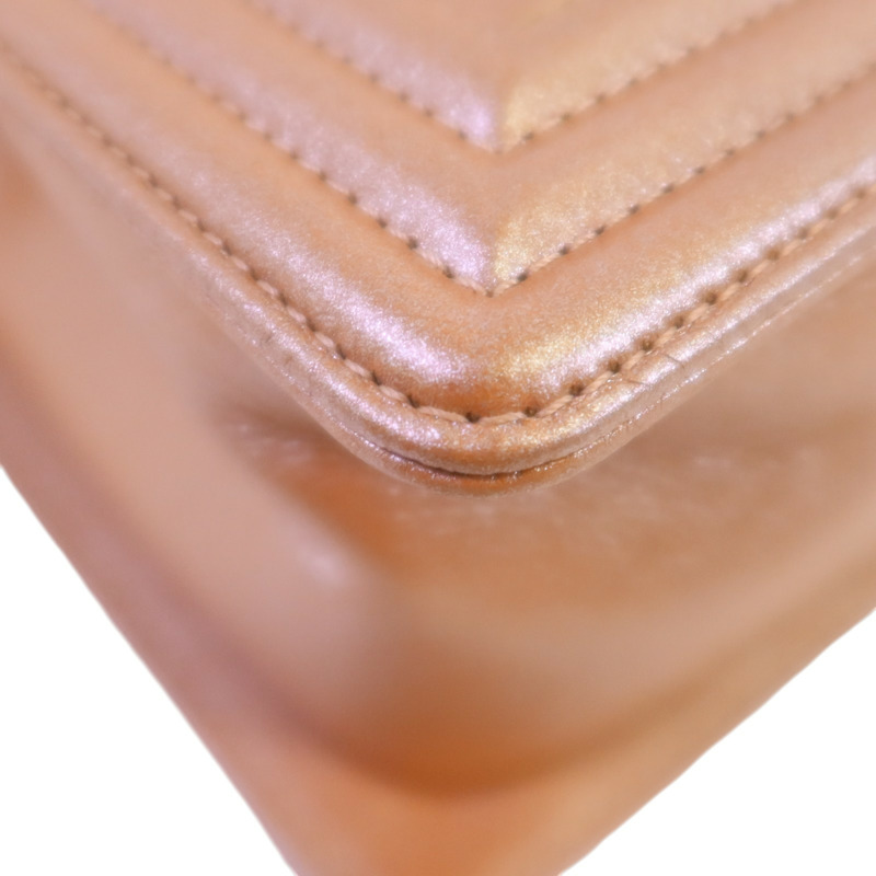 CHANEL 牛皮皮革Boy 25金扣鏈帶肩背袋-12