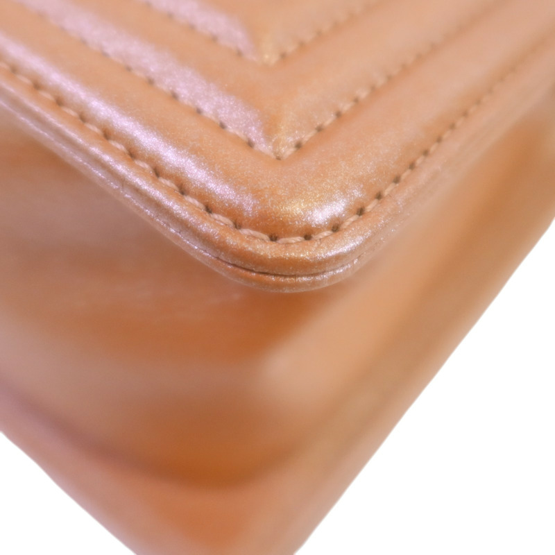 CHANEL 牛皮皮革Boy 25金扣鏈帶肩背袋-13