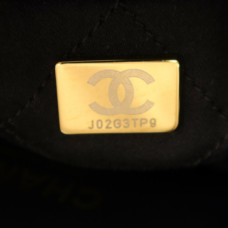 CHANEL 牛皮皮革Mini 22金扣鏈帶手挽肩背兩用袋-6